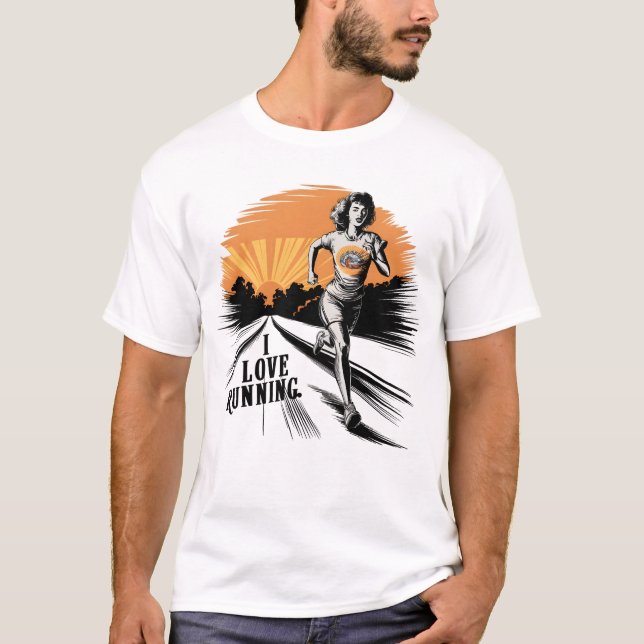 Camiseta Una bandeja vibrante me encanta correr (Anverso)