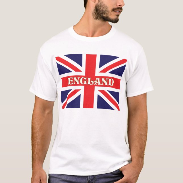 Camiseta Una bandera de Union Jack con Inglaterra cruzando  (Anverso)