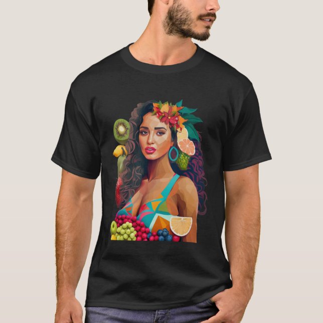 Camiseta Una bella latina cubierta de fruta Latina W (Anverso)