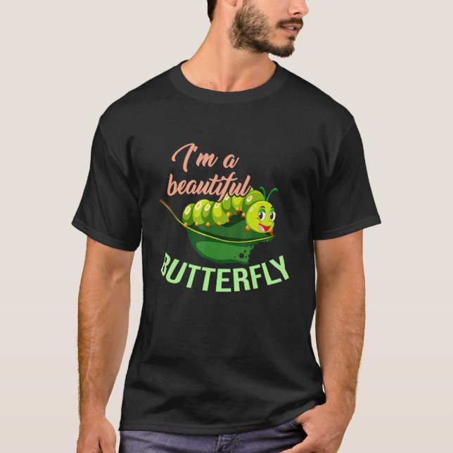 Camiseta Una bella mariposa oruga oruga de la vida (Anverso)