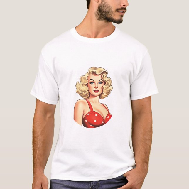 Camiseta Una belleza de pinup de época (Anverso)