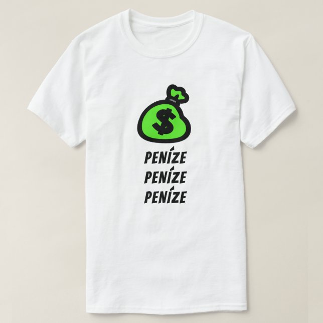 Camiseta una bolsa de dinero y dinero en checo (Diseño del anverso)