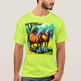 Camiseta Una brillante y alegre obra de arte de caballos. ¡