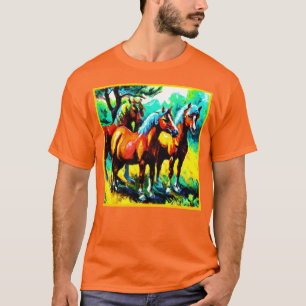 Camiseta Una brillante y alegre obra de arte de caballos. ¡