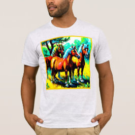Camiseta Una brillante y alegre obra de arte de caballos. ¡