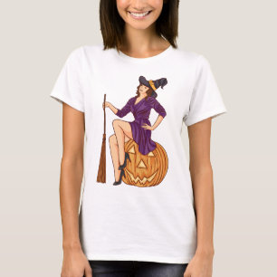 Camiseta Una bruja divertida vibra a una chica de halloween