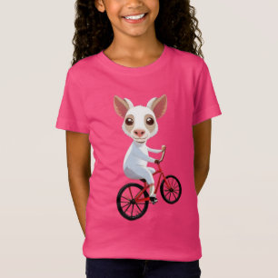 Camiseta Una cabra blanca en una bicicleta
