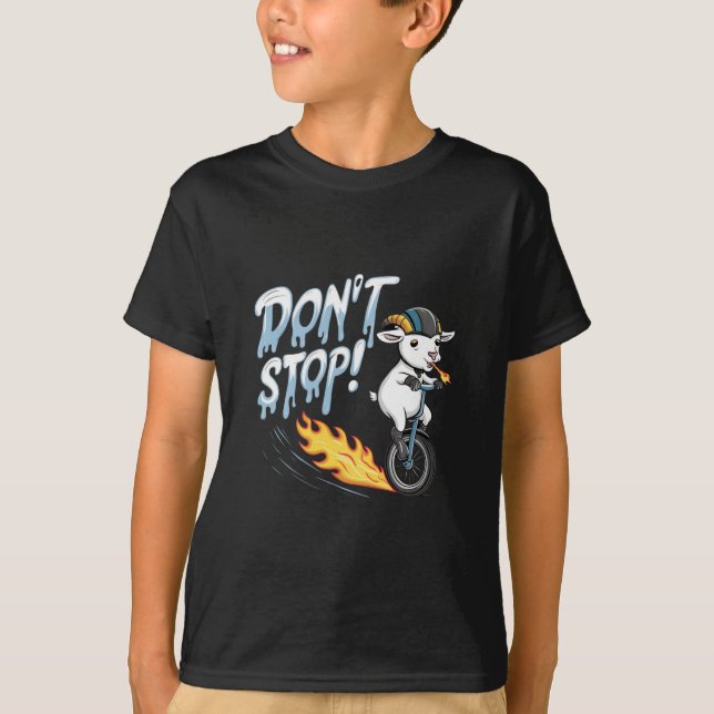 Camiseta Una cabra montando un monociclo (Anverso)