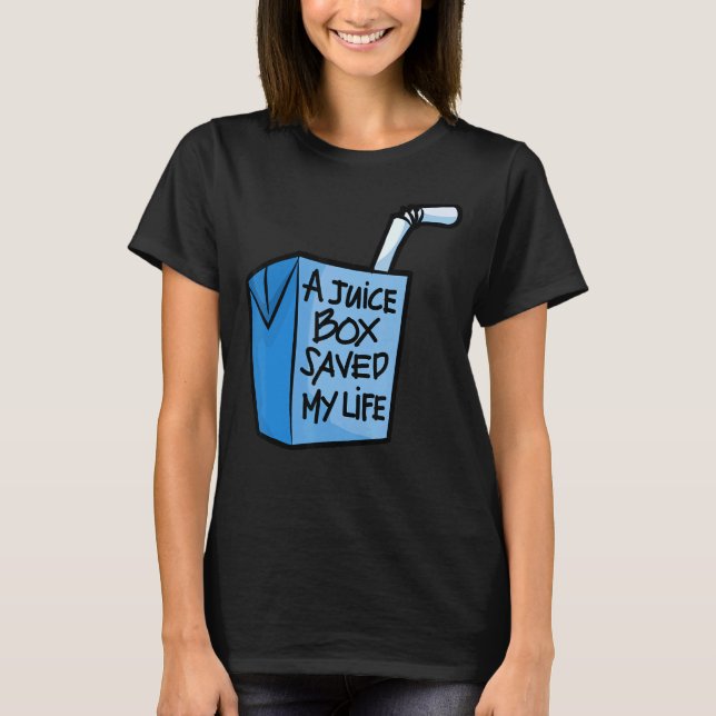 Camiseta Una caja de jugo salvó mi vida Diabetes Conciencia (Anverso)