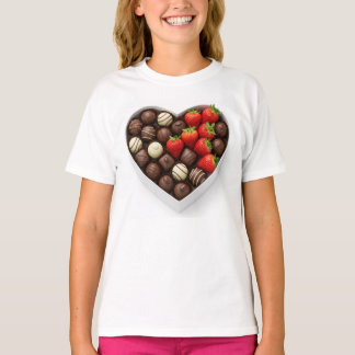 Camiseta Una caja en forma de corazón llena de chocolates g