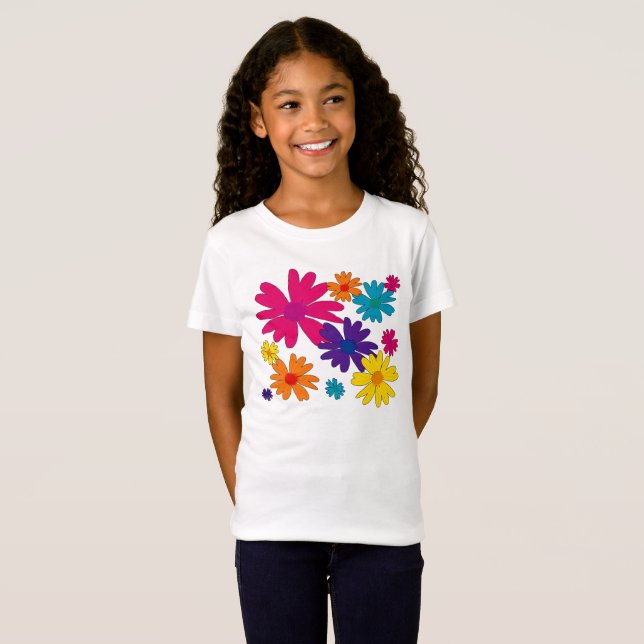 Camiseta Una cama de flores de margarita (Anverso completo)