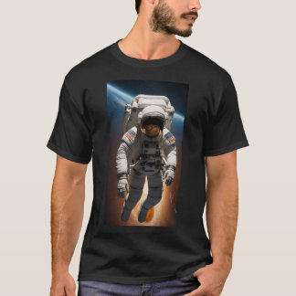 Camiseta Una caminata espacial con la Tierra por debajo