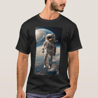 Camiseta Una caminata espacial con la Tierra por debajo