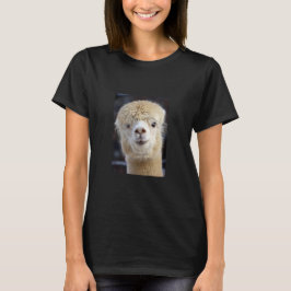 Camiseta Una cara adorable y esponjosa de una alpaca