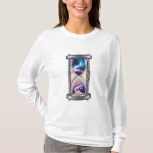Camiseta Una cara de reloj hecha de planetas,