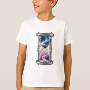 Camiseta Una cara de reloj hecha de planetas,