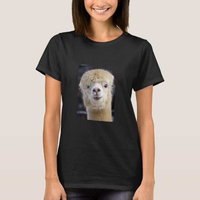 Camiseta Una cara linda y esponjosa de una alpaca (Anverso)