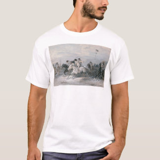 Camiseta Una carrera de caballos en un campo indio de Siux