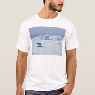Camiseta Una caza del oso polar en la noche iluminada por