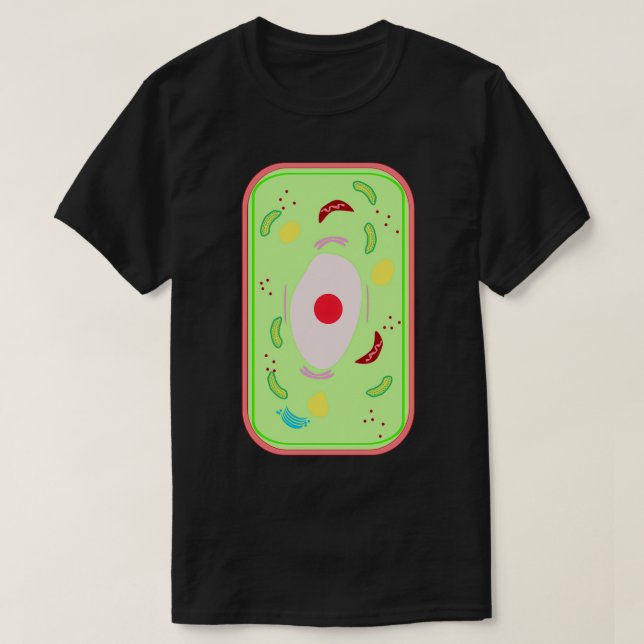 Camiseta Una célula vegetal con vacuola Mitochondria Golgi  (Diseño del anverso)