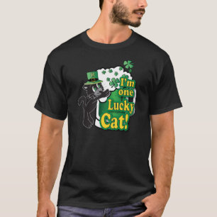 Camiseta Una cerveza 🍀 afortunada que bebe un gato irlandé