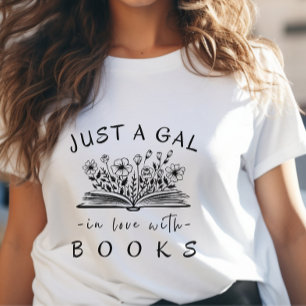 Camiseta Una chica enamorada de libros Flores salvajes muje
