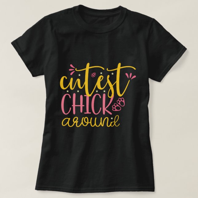 Camiseta Una chica más guapa, negra divertida y simple (Diseño del anverso)