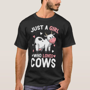 Camiseta Una Chica que ama a las criadoras de vacas agricul