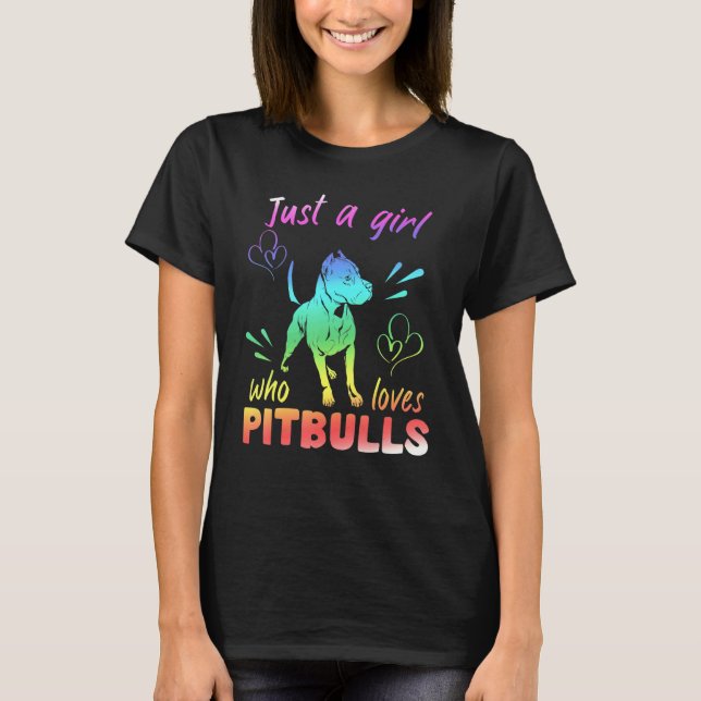 Camiseta Una chica que ama a los Pitbulls (Anverso)