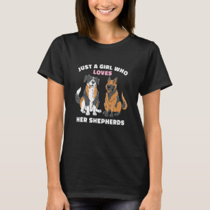 Camiseta Una Chica que ama a sus pastores australianos