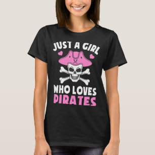 Camiseta Una chica que ama las chicas de cráneos de piratas