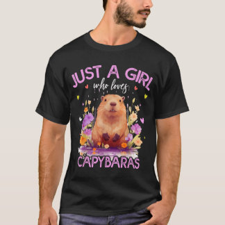 Camiseta Una chica que ama los capybaras para mujeres girls