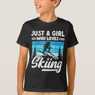 Camiseta Una chica que ama los deportes de invierno diverti