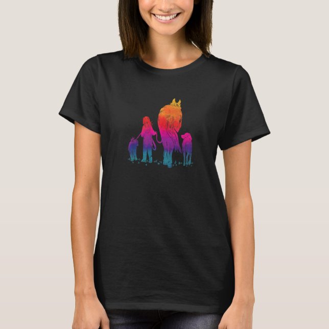 Camiseta Una Chica Su Caballo Y Sus Perros Fun Farm Scene (Anverso)