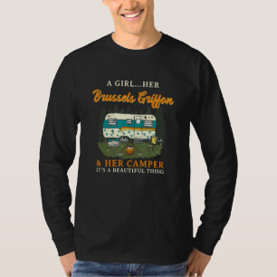Camiseta Una Chica Su Griffon De Bruselas Y Su Cepillo De C