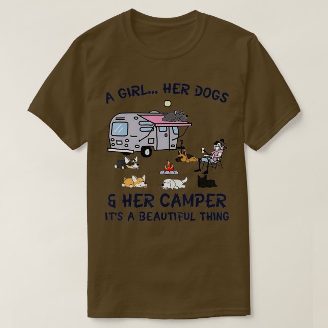 Camiseta Una Chica, sus perros y sus divertidos regalos de  (Diseño del anverso)