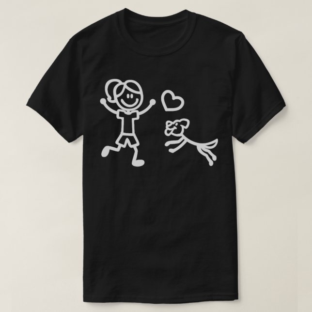 Camiseta Una Chica y su figura de palo de perro (Diseño del anverso)