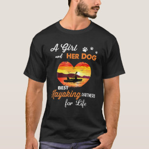 Camiseta Una Chica Y Su Perro- Mejor Humor Kayak Partners D
