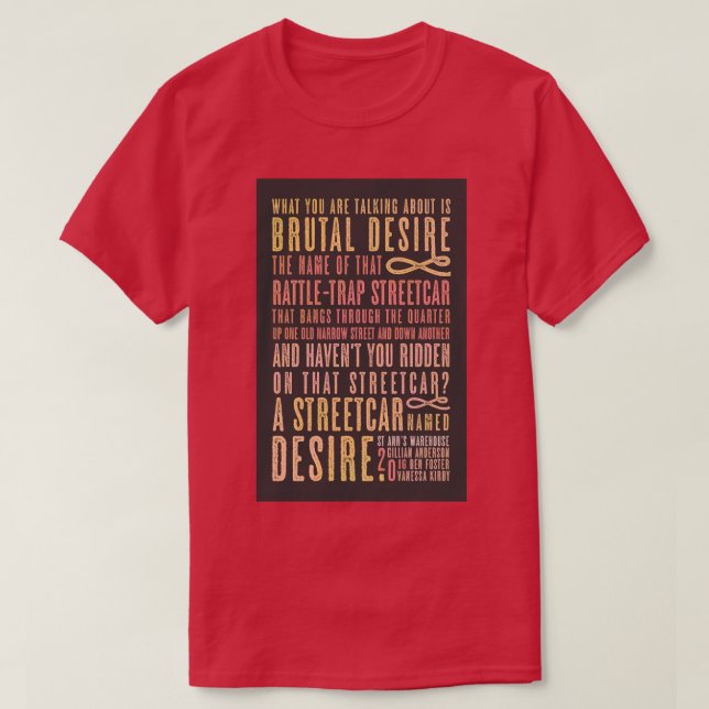 Camiseta Una Cita De La Calle Llamada Desire (Diseño del anverso)