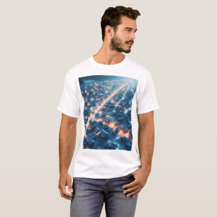 Camiseta una ciudad con coches aparcados en la calle por la