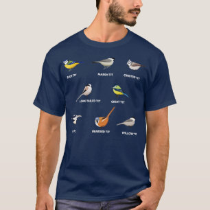 Camiseta Una colección de aves de teta Regalo de aves