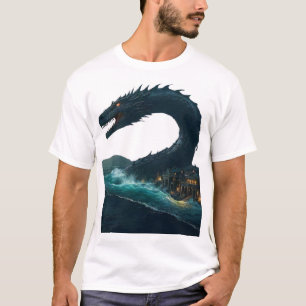 Camiseta Una colosal serpiente marina acurrucada alrededor 