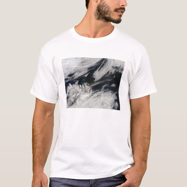Camiseta Una columna de ceniza gris pálida sopla desde la c (Anverso)