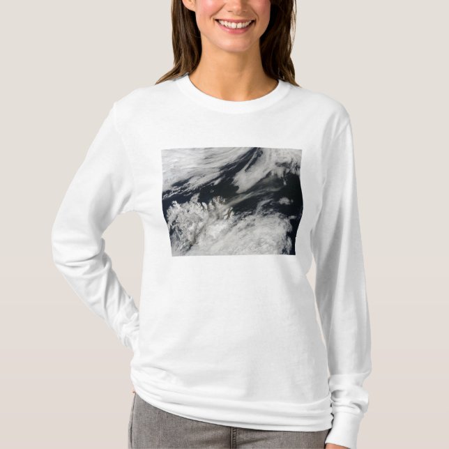 Camiseta Una columna de ceniza gris pálida sopla desde la c (Anverso)