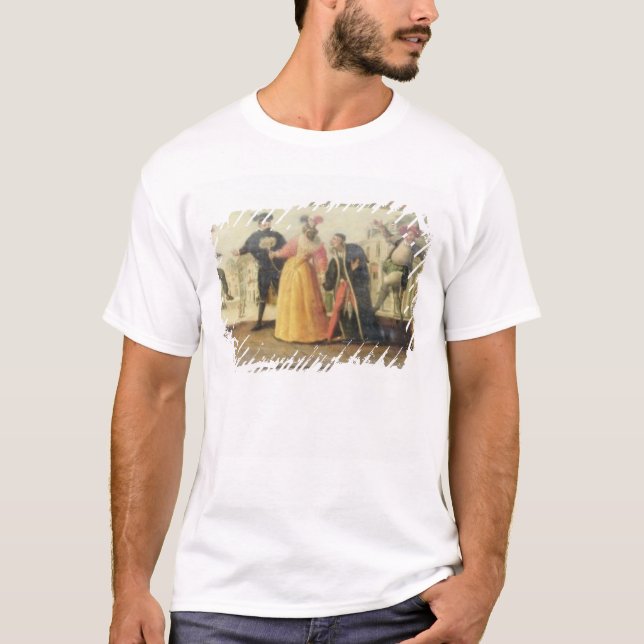 Camiseta Una compañía de Commedia Dell'Arte antes de un (Anverso)