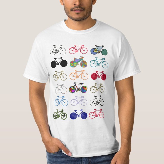 Camiseta una composición de bicicletas de colores (Anverso)