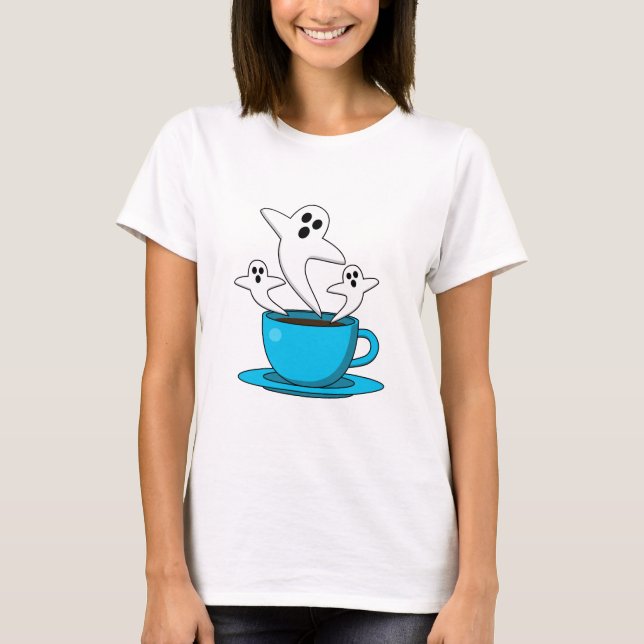 Camiseta Una copa de café para fumar fantasma (Anverso)