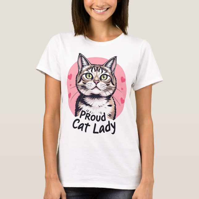 Camiseta Una dama de gato orgullosa - Un amante del gato bo (Anverso)