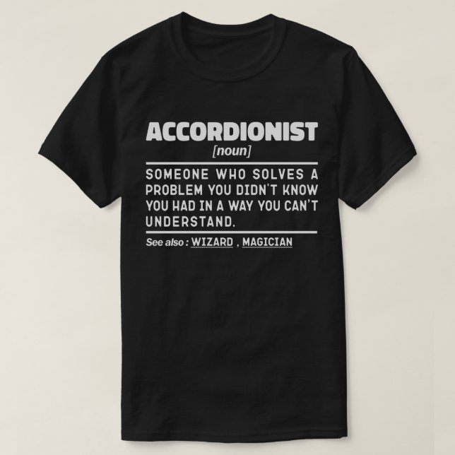 Camiseta Una definición acordeonista moderna graciosa y sar (Diseño del anverso)