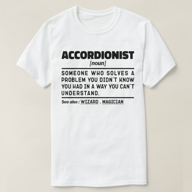Camiseta Una definición acordeonista moderna graciosa y sar (Diseño del anverso)